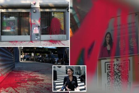 AOC’s Bronx HQ vandalized with red paint after Israel vote: ‘F–K AOC!’