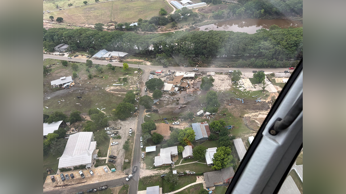 Rep. Chip Roy shared helicopter photos of the damage to the iconic Hunt Store in Kerr County, Texas.