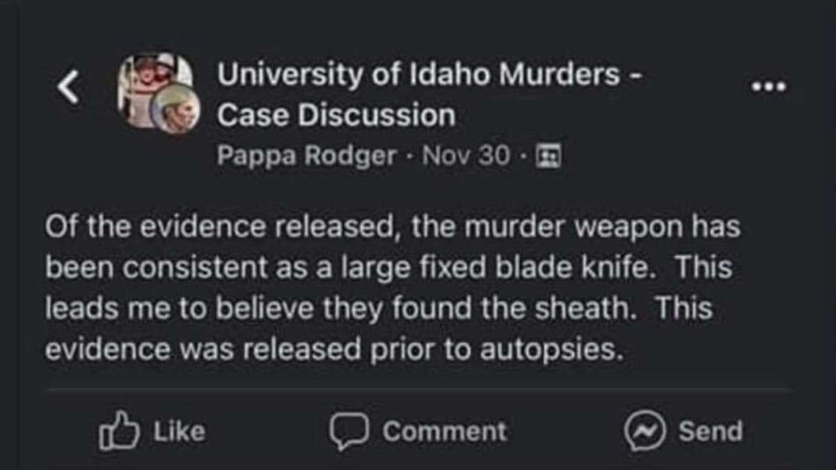 A screenshot of a facebook post from "Pappa Rodger"