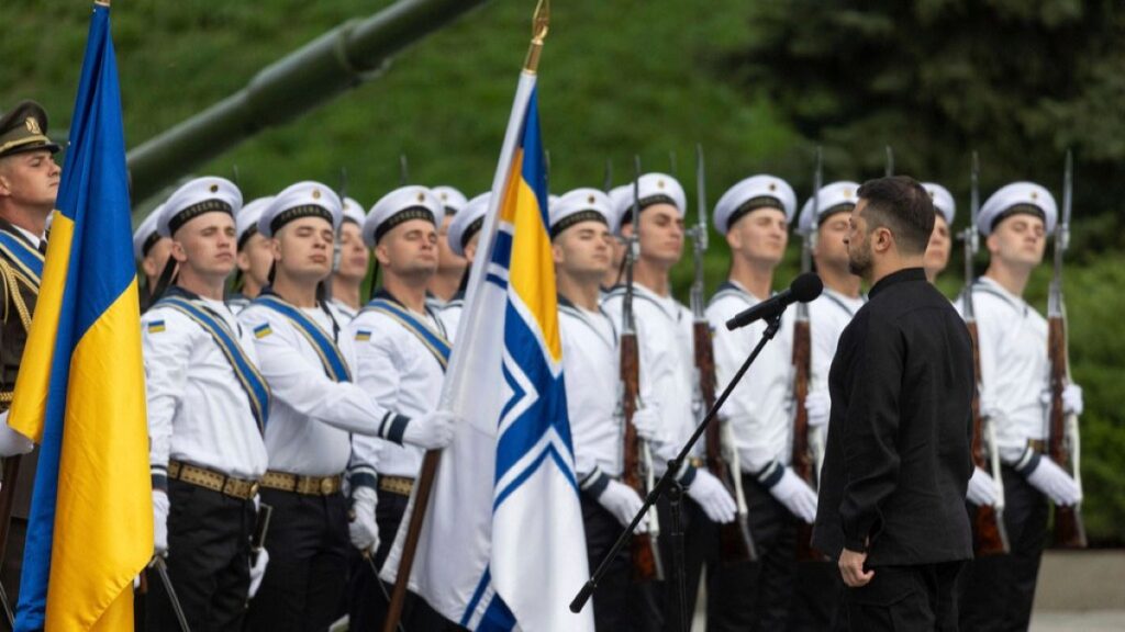 Zelenskyy marks National Flag Day as Russian attacks continue