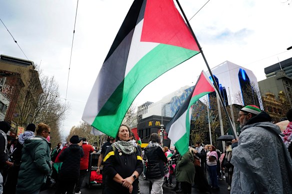 The protest started at midday at the State Library and culminated at King’s Bridge shortly after 2.30pm.