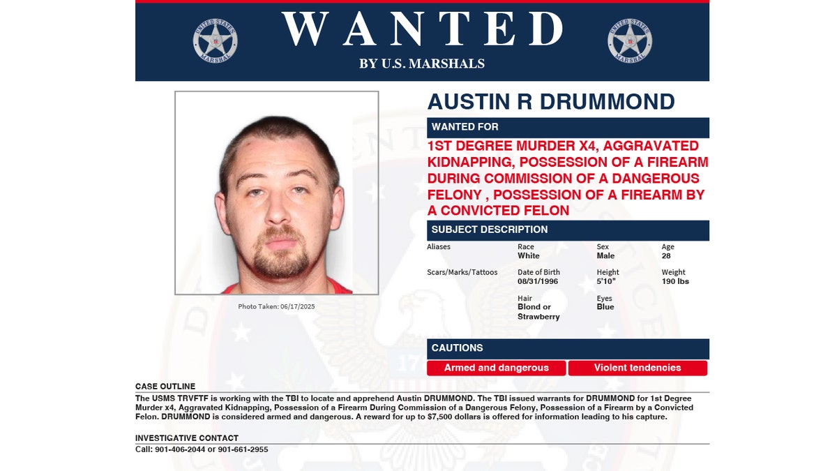 Austin Drummond wanted poster