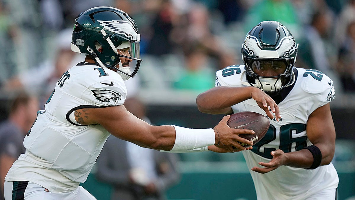 Jalen Hurts and Saquon Barkley