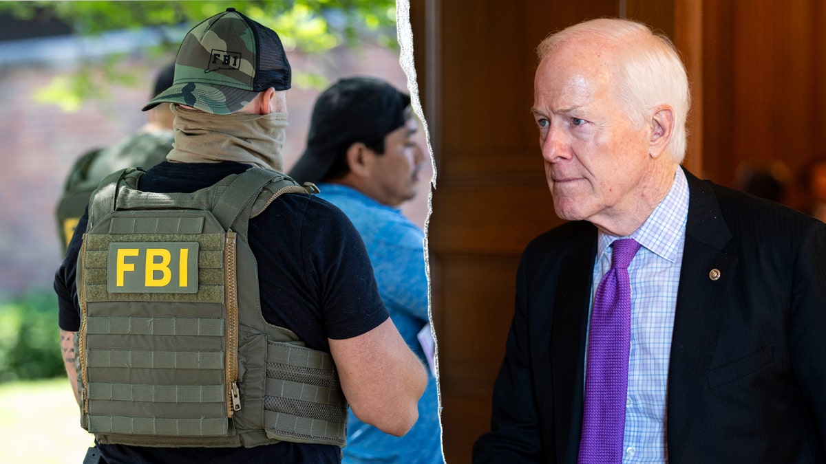 FBI agent and Cornyn split image