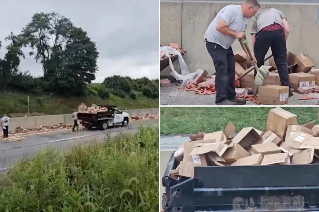 Hot dogs spill across Pennsylvania interstate after tractor trailer crash to clog commute for steamed motorists