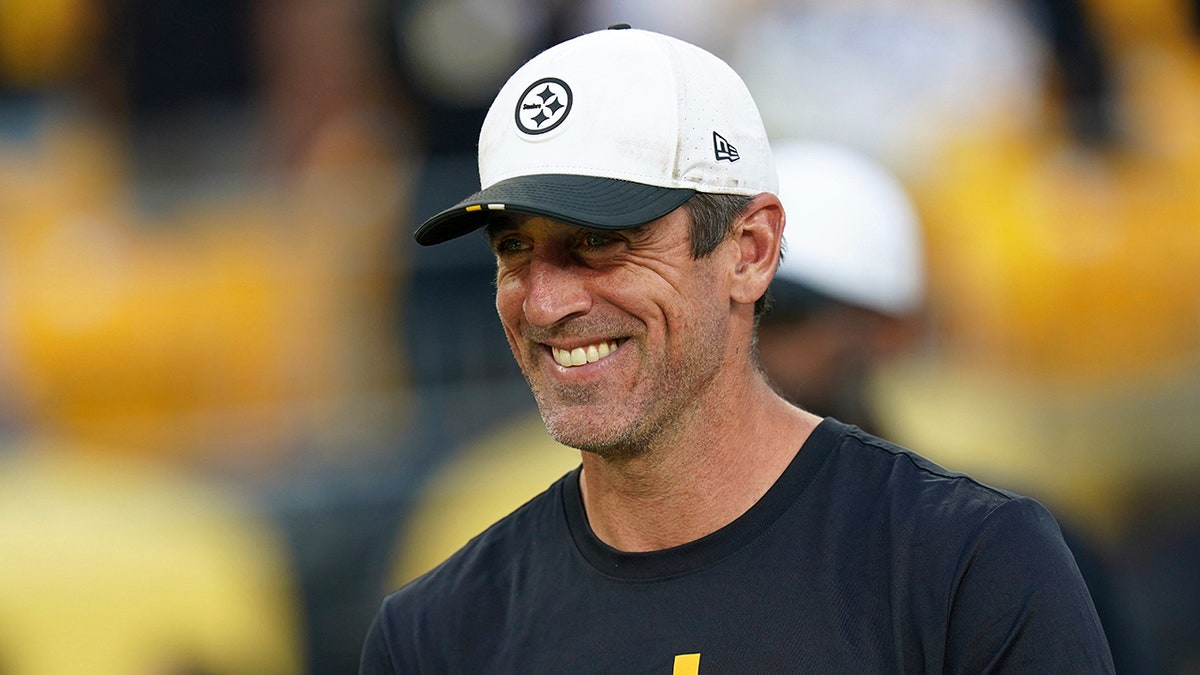 Aaron Rodgers smiles