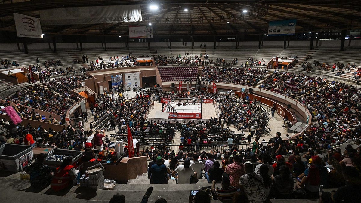 A pro wrestling ring in Mexico