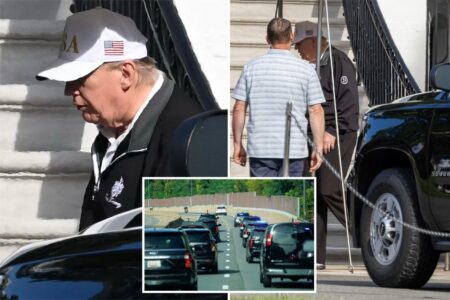 Donald Trump seen heading to golf course after strange speculation about his health