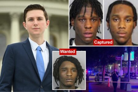 Mugshots of Capitol Hill intern murder suspects revealed as manhunt continues for third suspect