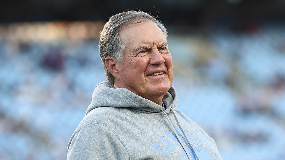 Bill Belichick smiles at Kenan Stadium