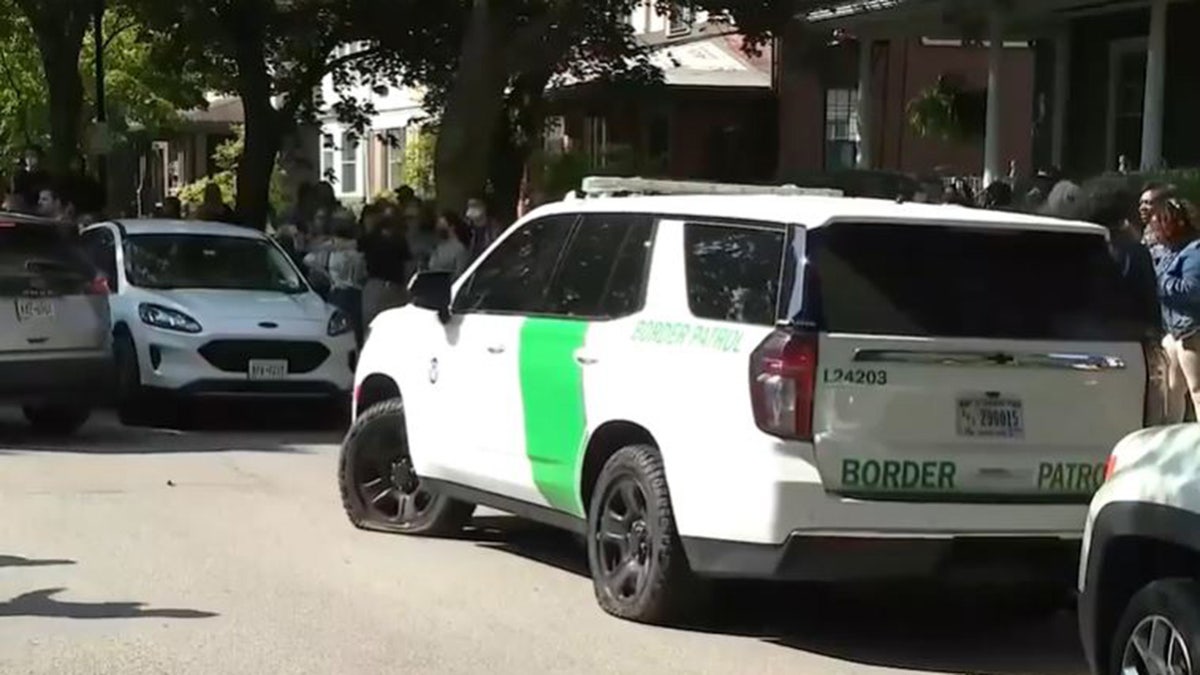 Border Patrol SUV with flat tires during protest in Rochester, N.Y., Tuesday, Sept. 9, 2025.
