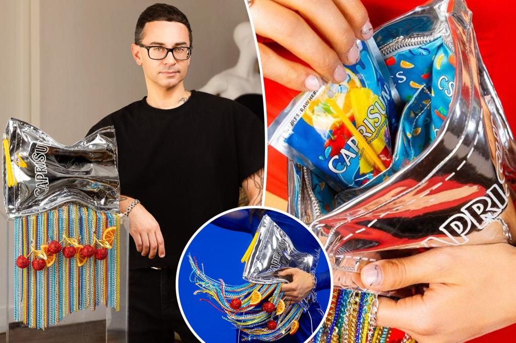 Christian Siriano’s $200 Capri Sun ‘pouch’ purse to hit Amazon after New York Fashion Week debut