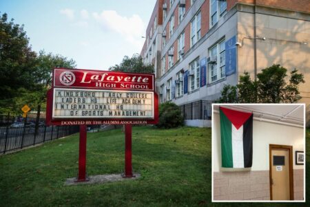 Exclusive | Brooklyn high school brazenly hangs Palestinian flag in hallway despite complaints from Jews: ‘Simply unacceptable’