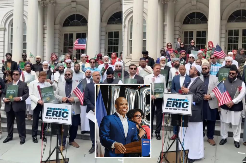 Mayor Adams gathers with Muslim leaders for what was billed as campaign endorsement event