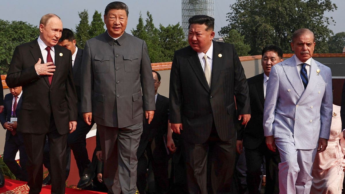 Kim Jong Un and Vladmir Putin and Xi Jinping