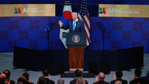 Trump visits South Korea as he attempts to secure billions in investment