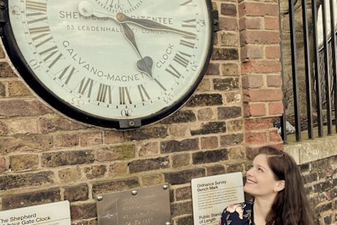 Emily Akkermans from the Royal Observatory in Greenwich, London, where she is the official curator of time.