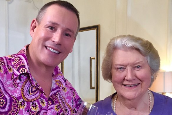 Dame Patricia Routledge (Hyacinth Bucket) with author Craig Bennett.