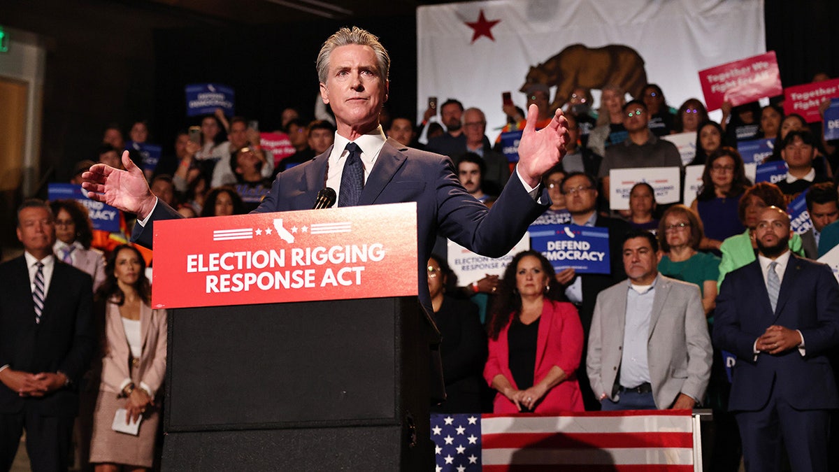California Gov. Gavin Newsom at Prop 50 event