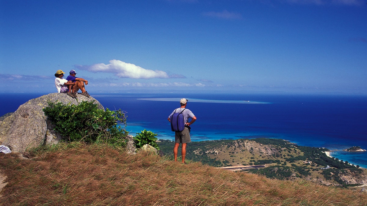 Lizard Island hikers at lookout