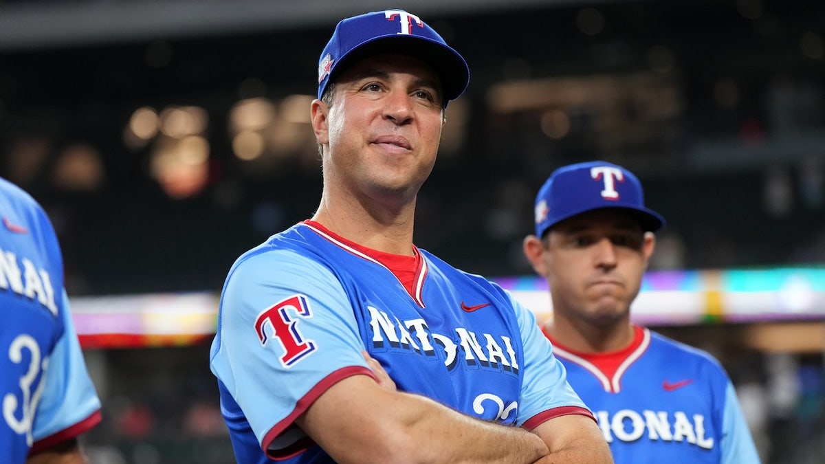 Mark Teixeira #25 of the National League looks on during pregame ceremonies.