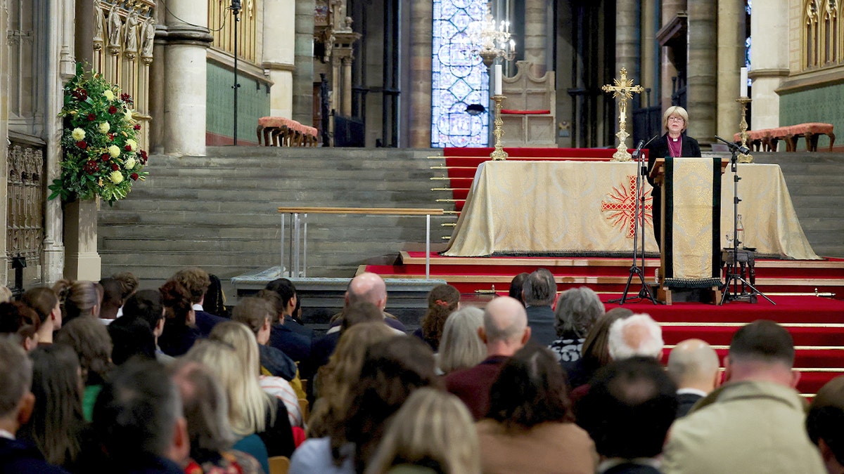 Archbishop of Canterbury-designate Sarah Mullally gives a speech