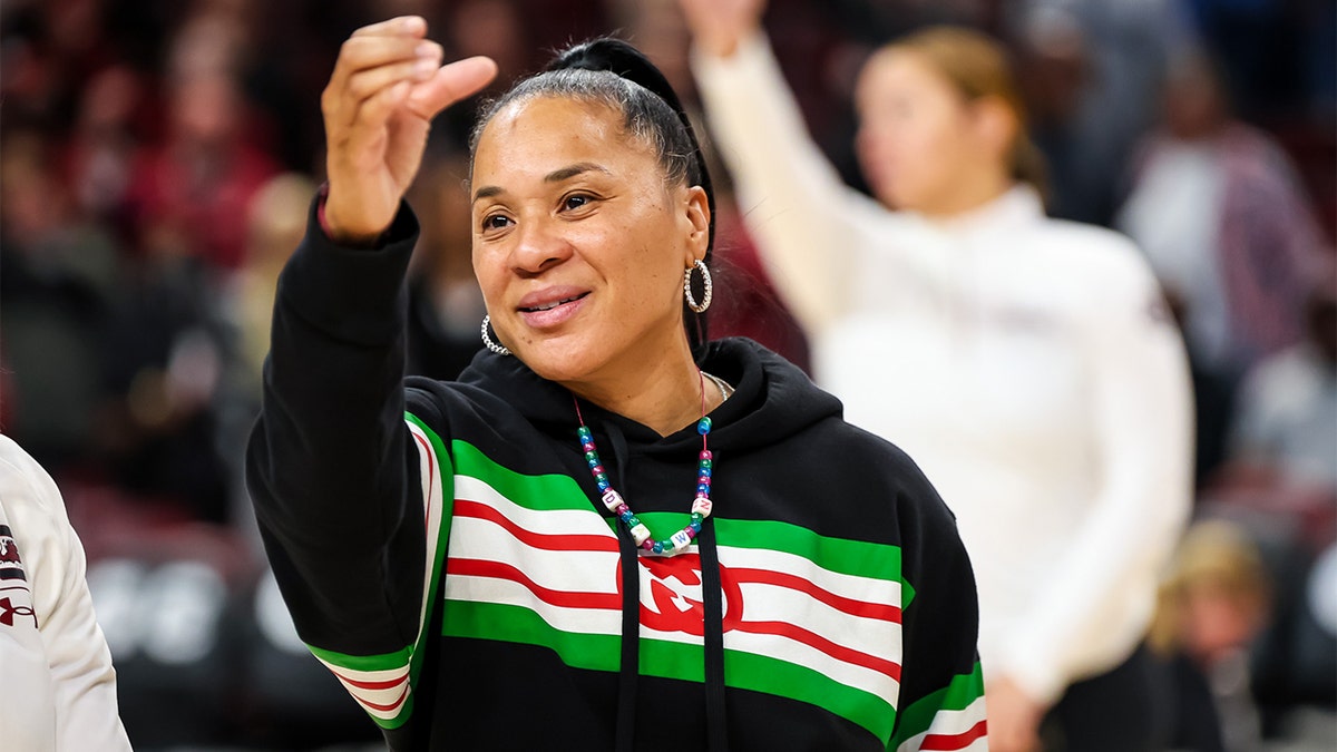 Dawn Staley after a South Carolina basketball game win.