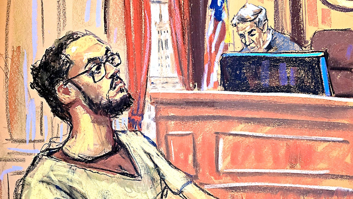 Tarek Bazrouk in court for federal hate crime sentencing.