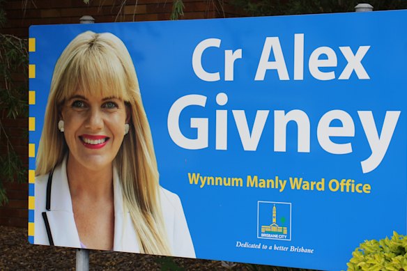 LNP councillor Alex Givney copped a heated reception at Wynnum Municipal Hall on Thursday, with about a dozen residents picketing her office the following day. 