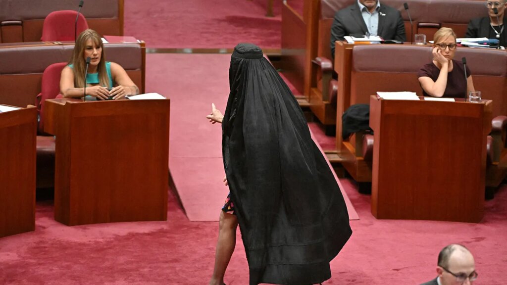 Australian senator wears burqa after move to block her face-covering ban bill