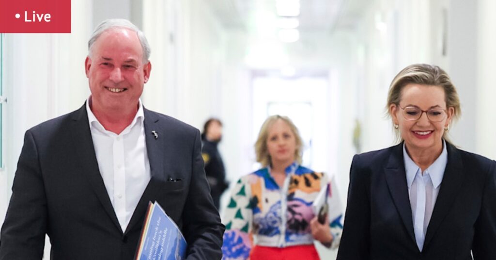 Liberal party meeting to discuss net zero emissions policy; Sussan Ley’s leadership on the line; Melissa McIntosh pushes for policy dumping