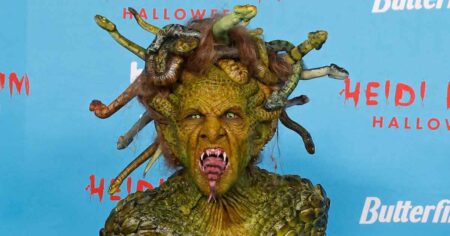 Heidi Klum Dresses up as Medusa for Halloween as She Reveals Her Costume Took 10 Hours to Put On
