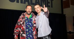Adam Sandler and Timothee Chalamet Team Up for Surprise Pickup Basketball Game at L.A. High School