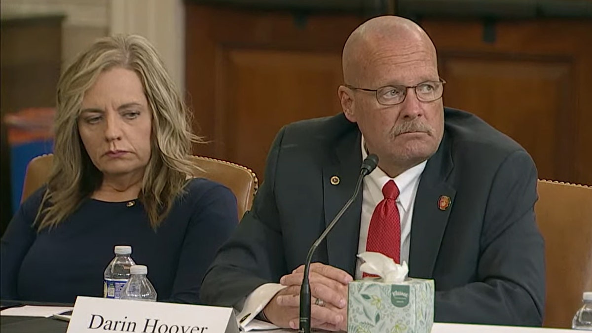 Aug 29, 2023: Darin Hoover and Kelly Barnett, parents of Marine Corps Staff Sergeant Taylor Hoover, speak to a House committee.