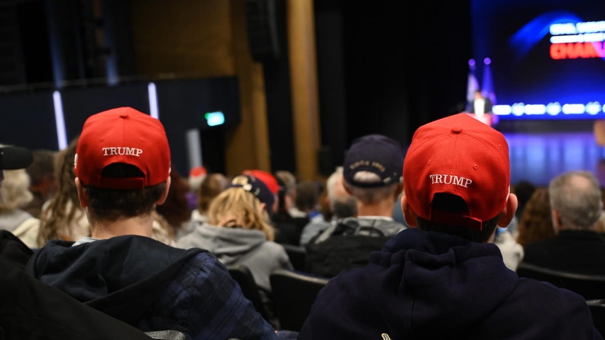 Attendees at the Charlie Kirk memorial in Jerusalem.