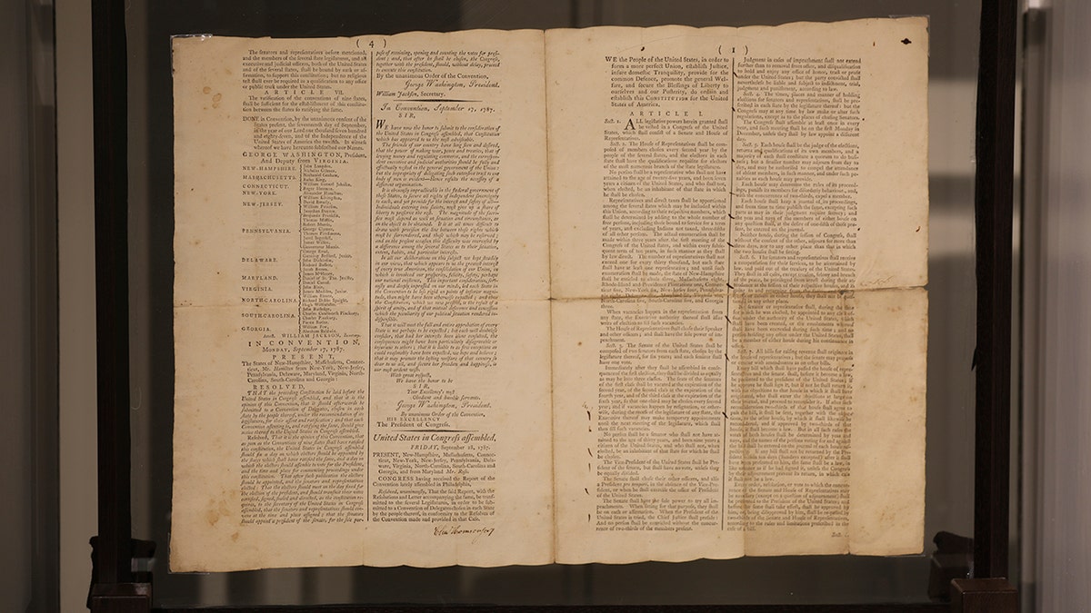 a copy of the US Constitution 