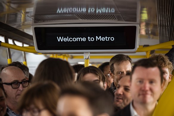 Crowds at the new Melbourne Metro Tunnel opening.