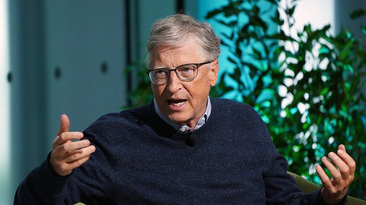 Bill Gates speaking during interview