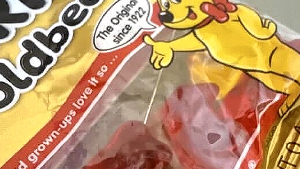 needle inside gummy bear package