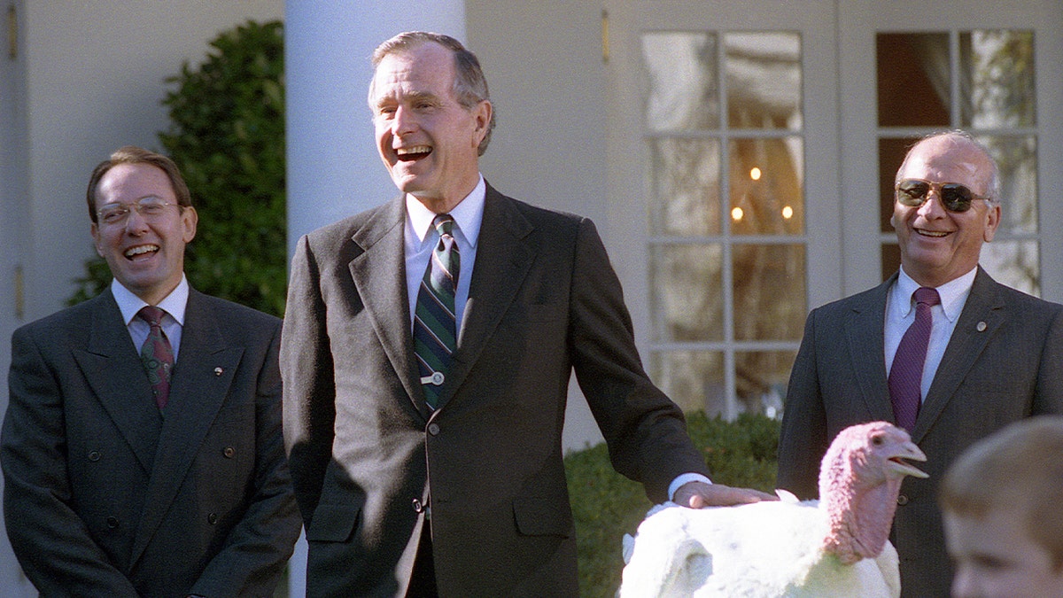President George H.W. Bush with turkey