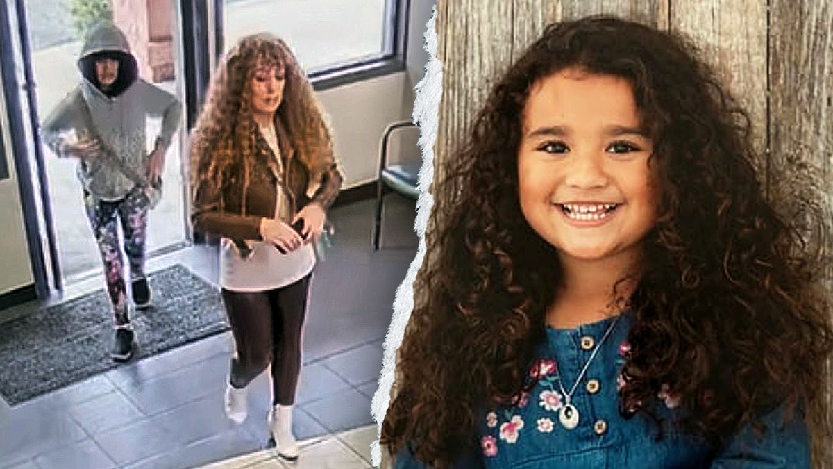 Surveillance image of Melodee and Ashlee Buzzard and an image of Melodee Buzzard released by the FBI
