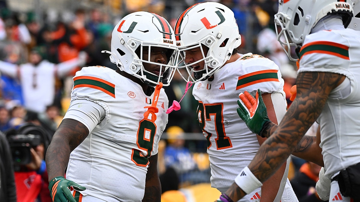 Miami Hurricanes celebrate play