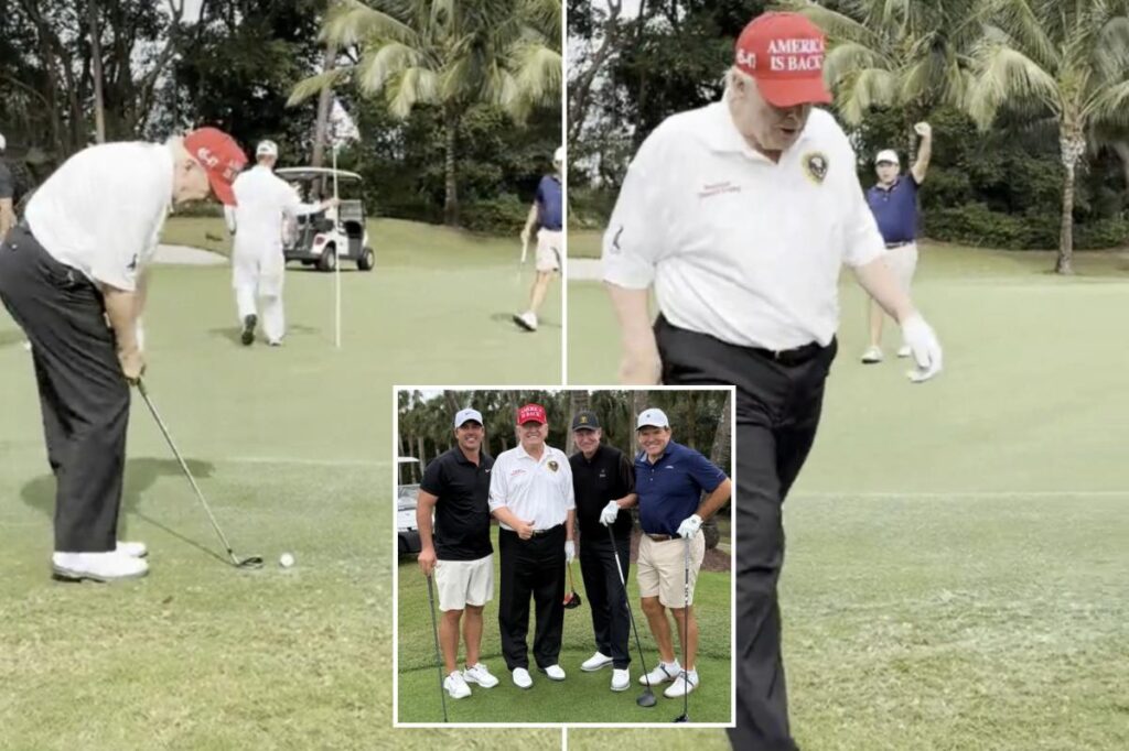 Trump sinks impressive chip shot in viral video after latest Biden golf jab: ‘Winning is always nice!’