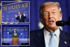 Trump promises ‘prices are coming down’ in speech to owners of his beloved McDonald’s: ‘You’re so damn lucky I won’