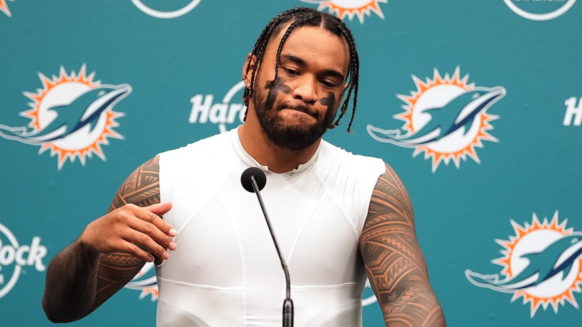 Tua Tagovailos talks to the media