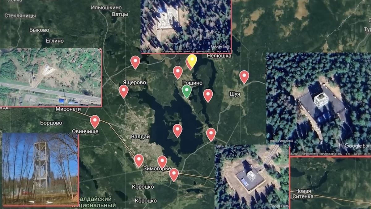 A Map showing air defense around Putin's residence near Moscow.