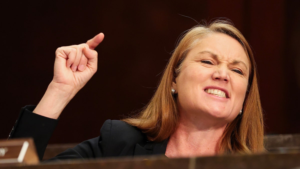 Rep. Melanie Stansbury pointing