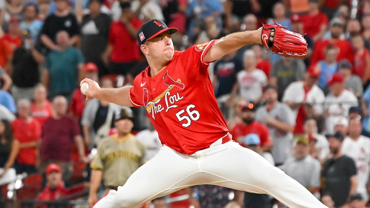 Ryan Helsley pitches