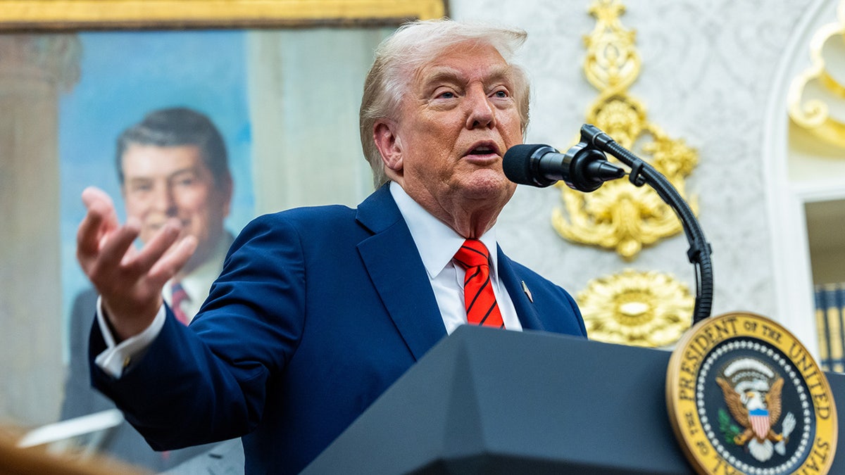 Trump speaking in the Oval Office