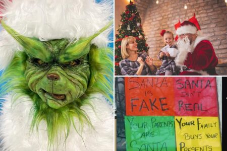 Cops swoop down on anti-Santa Grinch who tried ruining Christmas for kids: ‘This is disgusting’
